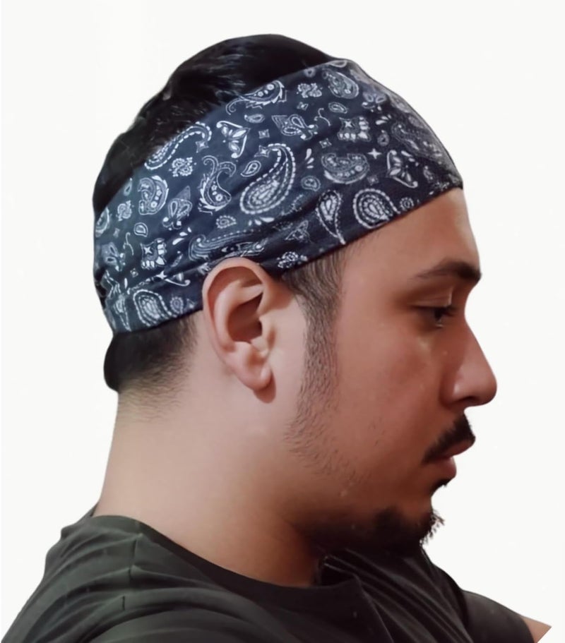 LECHI Sweat Headbands for Men,6 Pack Workout Sports Hairband for Gym, Ideal for Fitness,Running,Cycling,Hike - Image 2